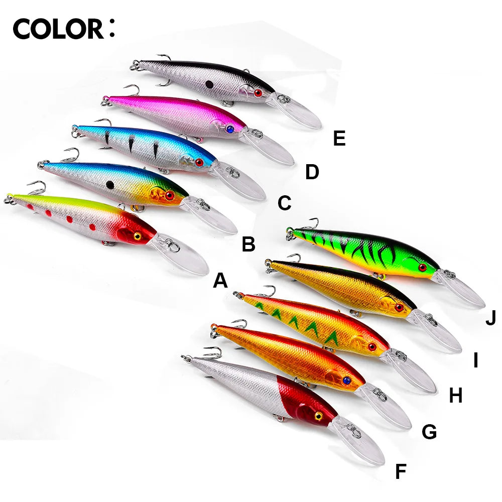 PROBEROS 1PCS Minnow Fishing Lure 11cm 10g Floating Hard Wobbler Bait Crankbait Carp Striped Bass Pesca Fishing Tackle SwimBait