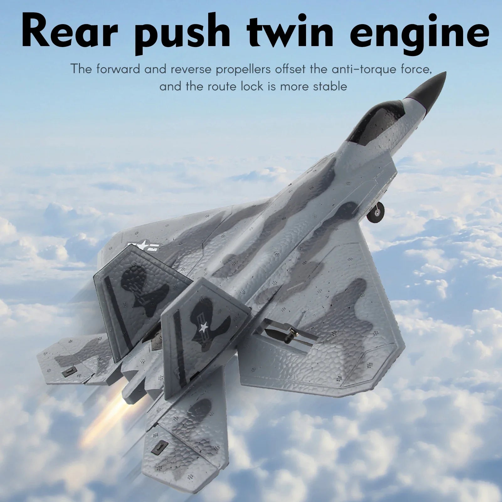 Cross-border Hot Selling F22 Fighter Series FX-822 Fixed-wing Foam Airplane Dual-aisle Rc Airplane Model