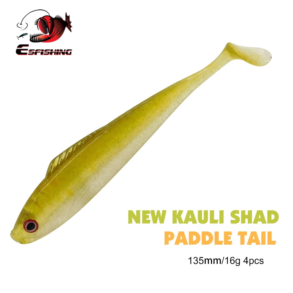 ESFISHING Fishing Lures New Kauli Shad 135mm 160mm Soft Bait Tackle Swimbait Isca Artificial Wobbler Bass