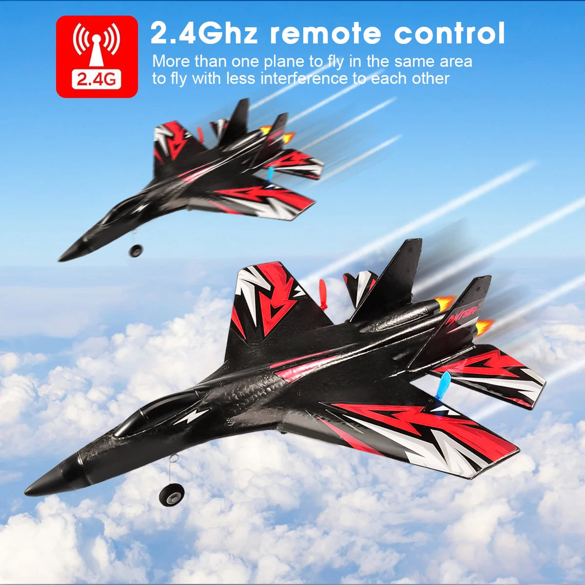 SU35 RC Airplane 2.4G 2CH Remote Control Glider SU27 EPP Foam Plane With LED Light Fixed Wing Electric Aircraft Toys for Child