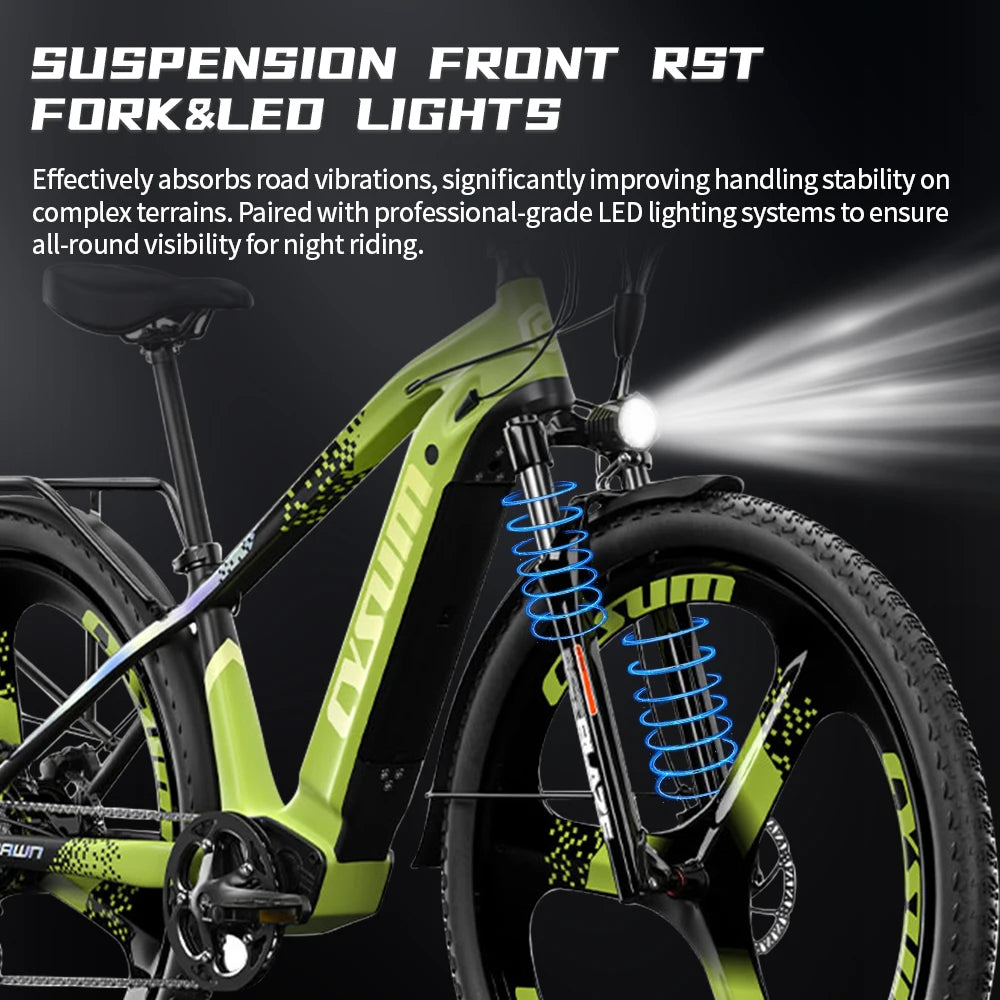 CYSUM Mountain E-bike 48V14AH Removable Lithium Battery 29Inch Integrated Wheel 100km Range Off-road Adults Electric Bicycle
