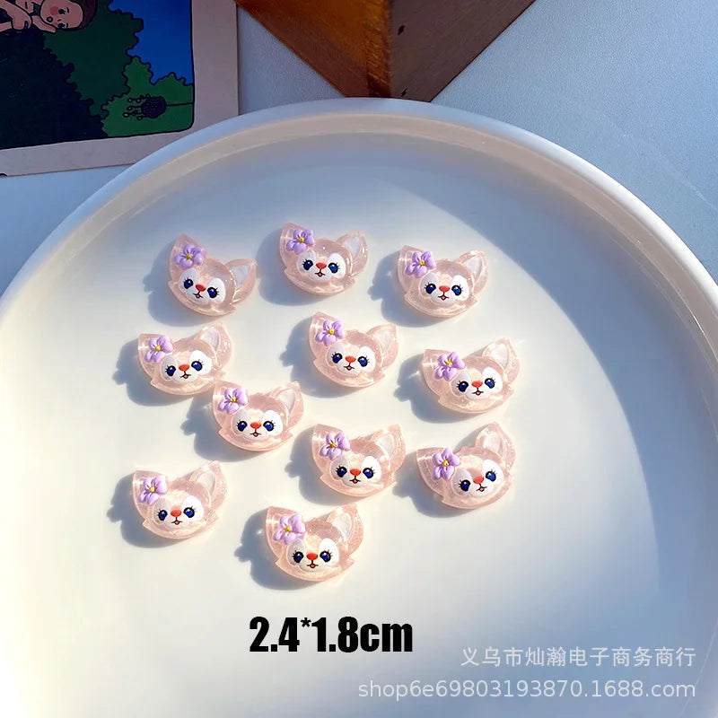 50 Pcs New Cute Resin Puppy Rabbit Fox  Flat Back Ornament Jewelry Making DIY Jewelry Manicure Accessories Crafts A2