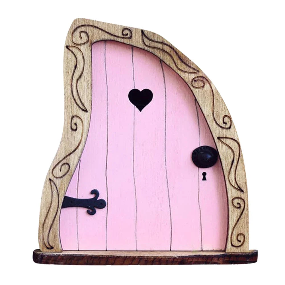 Elf Fairy Door Miniature Garden Tree Doors Miniature Yard Art Wooden Sculptures Mini Home Garden Doors Christmas Decoration