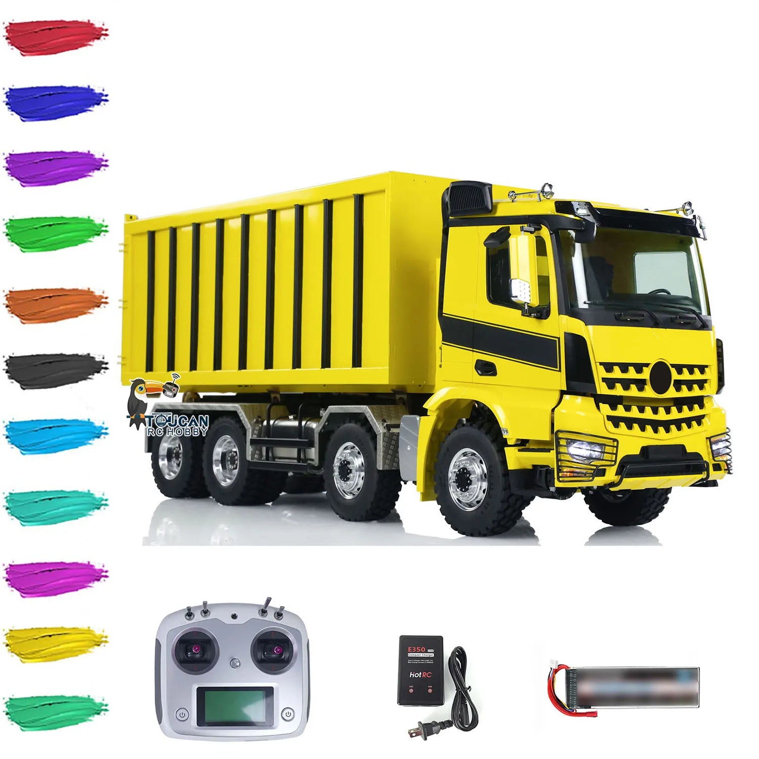 8x8 LESU 3363 1/14 Hydraulic RC Dumper Truck Metal Roll On/Off Tipper Waste Bin Car RTR I6S Light Sound System RC Toys Model