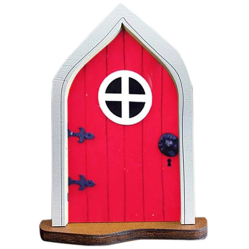 Elf Fairy Door Miniature Garden Tree Doors Miniature Yard Art Wooden Sculptures Mini Home Garden Doors Christmas Decoration