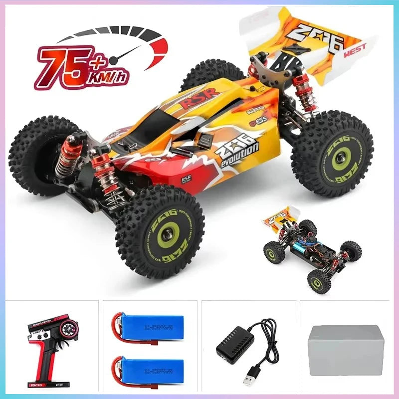 75 KM/H WLtoys 124016 V8 RC Car Brushless 4WD Electric High Speed Off-Road Remote Control Drift Rc Cars for Adults Toys