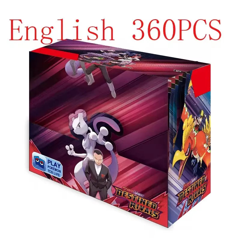 NEW 360PCS Pokemon Card White Flare Black Bolt Prismatic SPARKS Scarlet Violet 151 English Booster Battle Transaction Gift