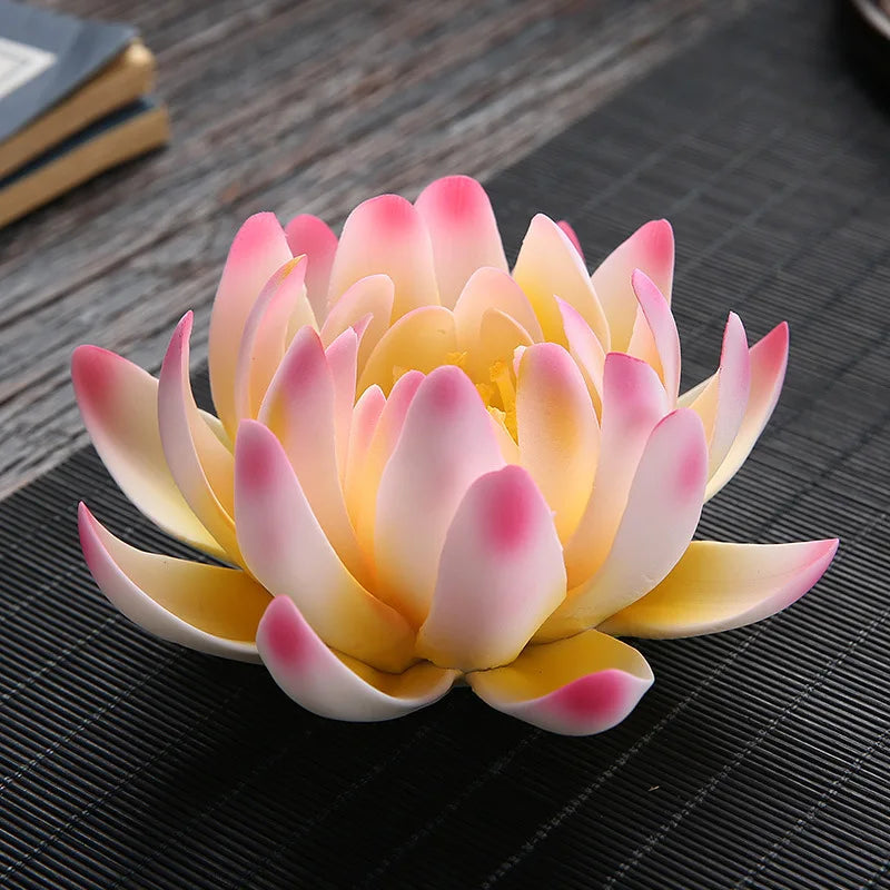 Exquisite Porcelain Lotus Model Handmade Ceramics Water Lily Miniature Home Flower Ornament Tabletop Craft Decor Accessories