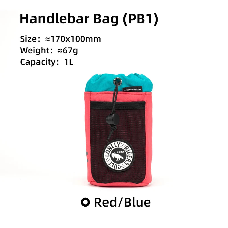 ULAC Bike Handlebar Stem Bag 1L/2.2L C-HOLD Bag Water Bottle Cycling Bags Bicycle Tools Storage Pouch Riding Touring Commuting