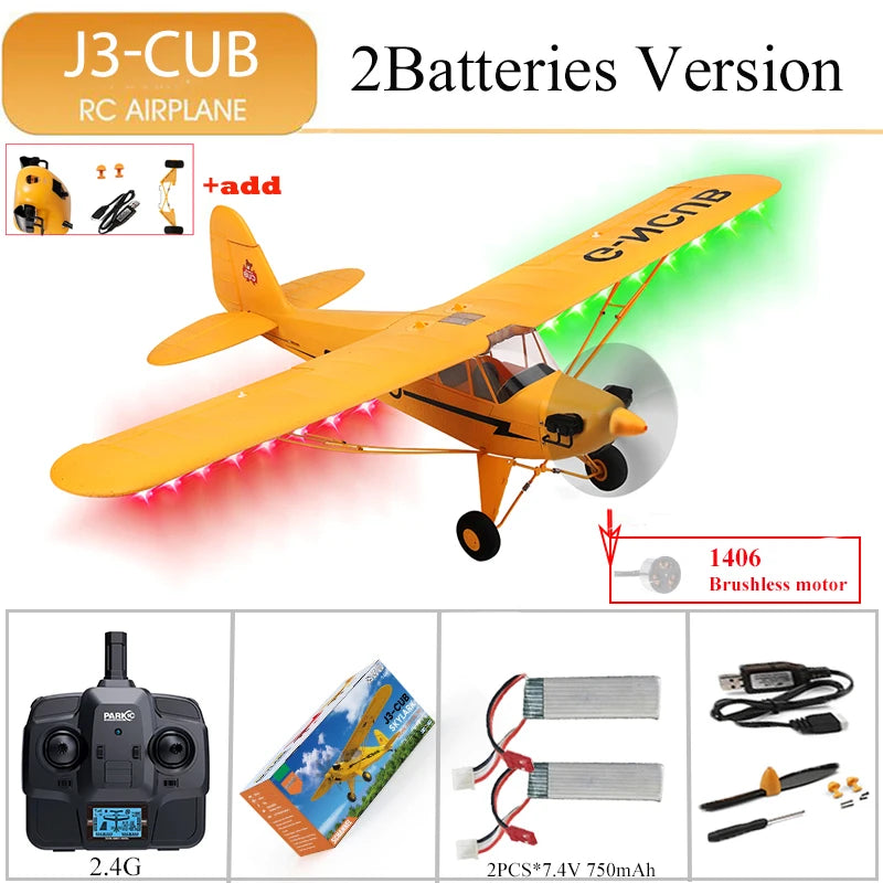 Hot Sale RC Plane RTF 2.4G Brushless Motor 3D/6G Remote Control Airplane Wltoys A160 Upgraded J3-CUB Ready To Fly