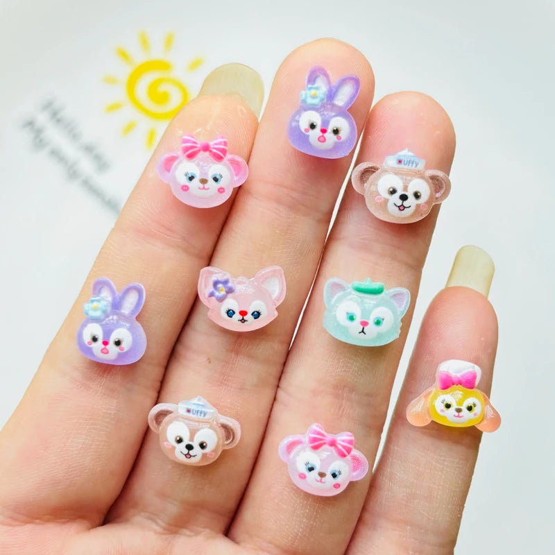 50 Pcs New Cute Resin Puppy Rabbit Fox  Flat Back Ornament Jewelry Making DIY Jewelry Manicure Accessories Crafts A2
