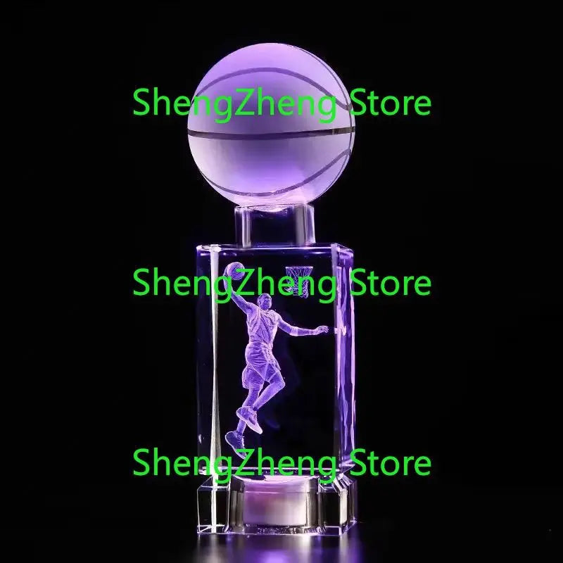 USB Charging NBA Star Birthday Gift Boys Give Classmates And Boyfriends Creative Crystal Basketball Practical Souvenir Ornaments