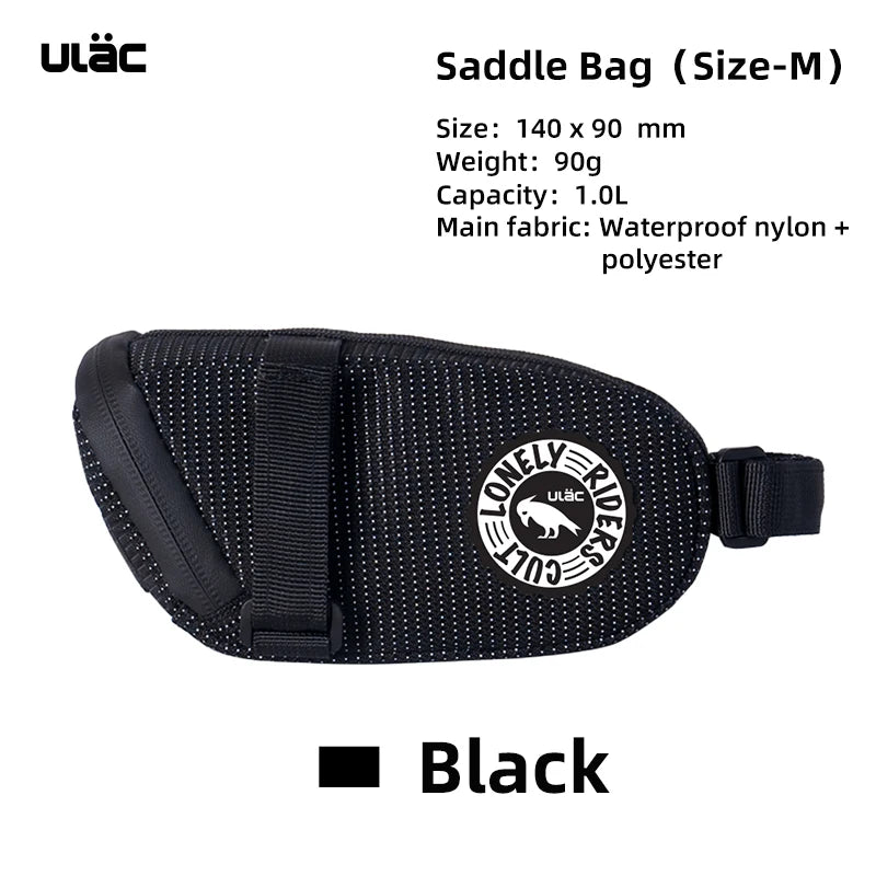 ULAC Cycling Seat Bag 0.6/1/1.3L Multi-color Bicycle Saddle Bag Waterproof MTB Road Bike Repair Tools Bag Tail Pack Accessories