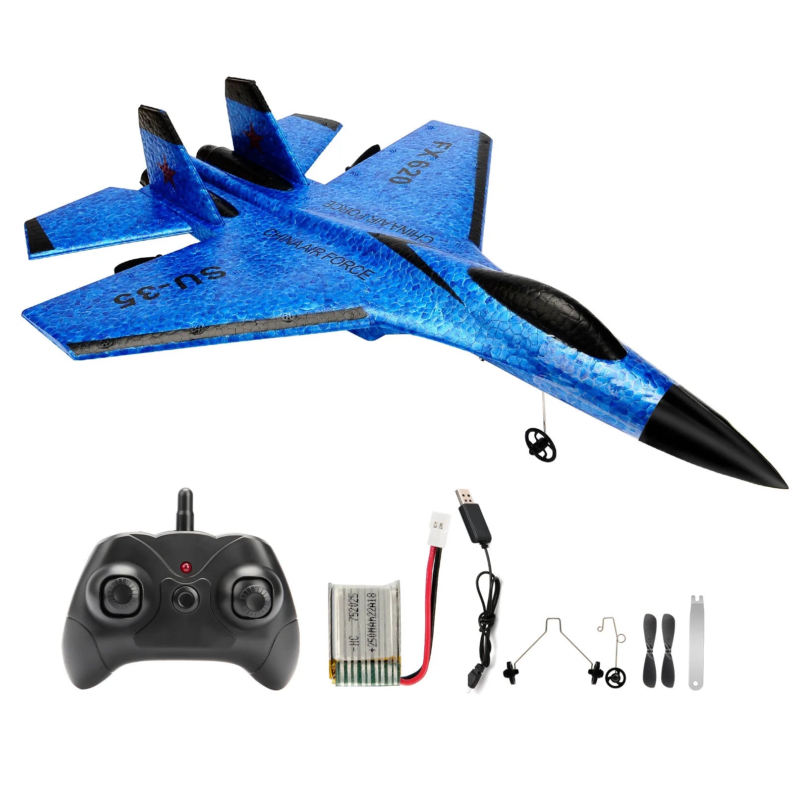 SU35 RC Airplane 2.4G 2CH Remote Control Glider SU27 EPP Foam Plane With LED Light Fixed Wing Electric Aircraft Toys for Child