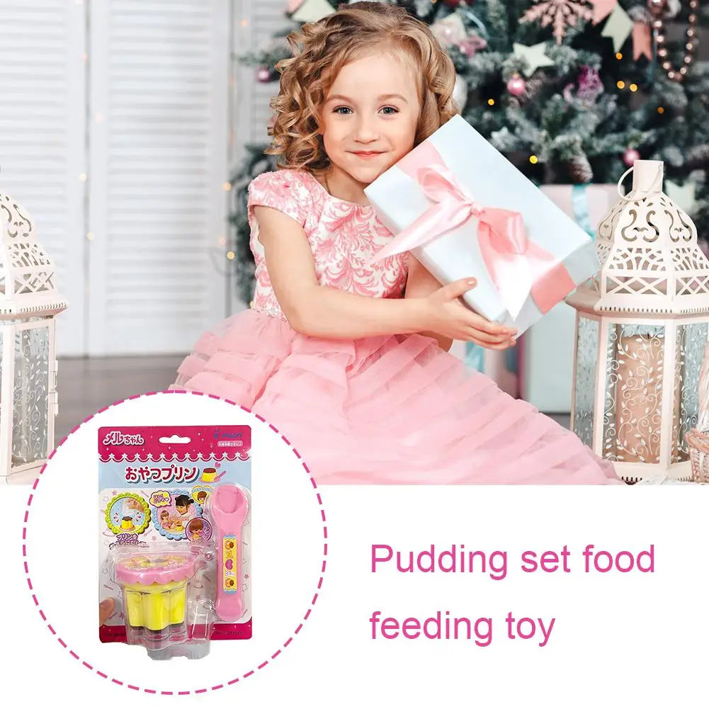 Food Feeding Pudding Feeding Toy Desktop Ornament Cute Pink Jelly Strawberry Pudding Set Ornaments Models For Kids Girls 2025