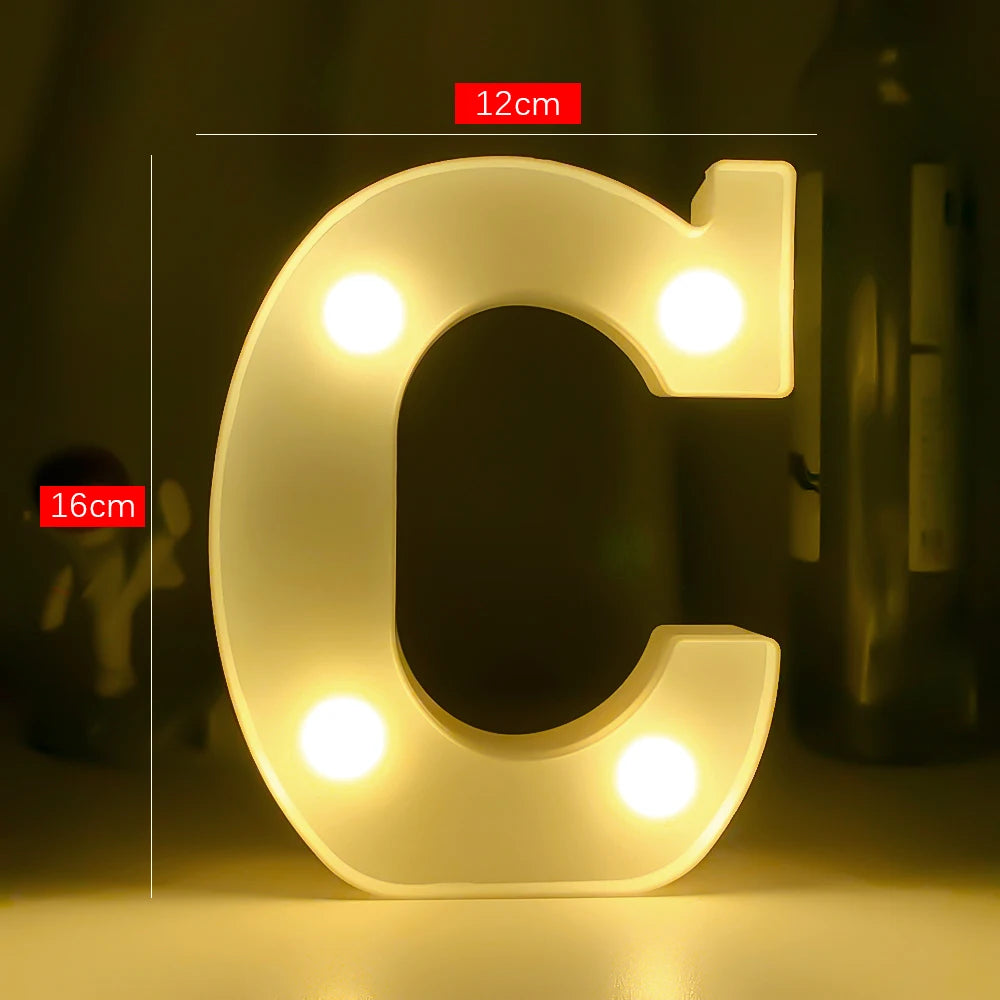 Creative Luminous Digital Number Letter Light AAA Battery Powered Lamp Night Light for Christmas Wedding Birthday Party Decor