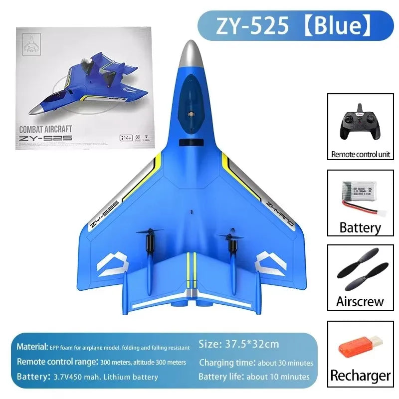 ZY525 Water Remote Control Small Aircraft for Boys and Children Toys Fixed Wing Aircraft Model Water, Land, and Air Aircraft j20