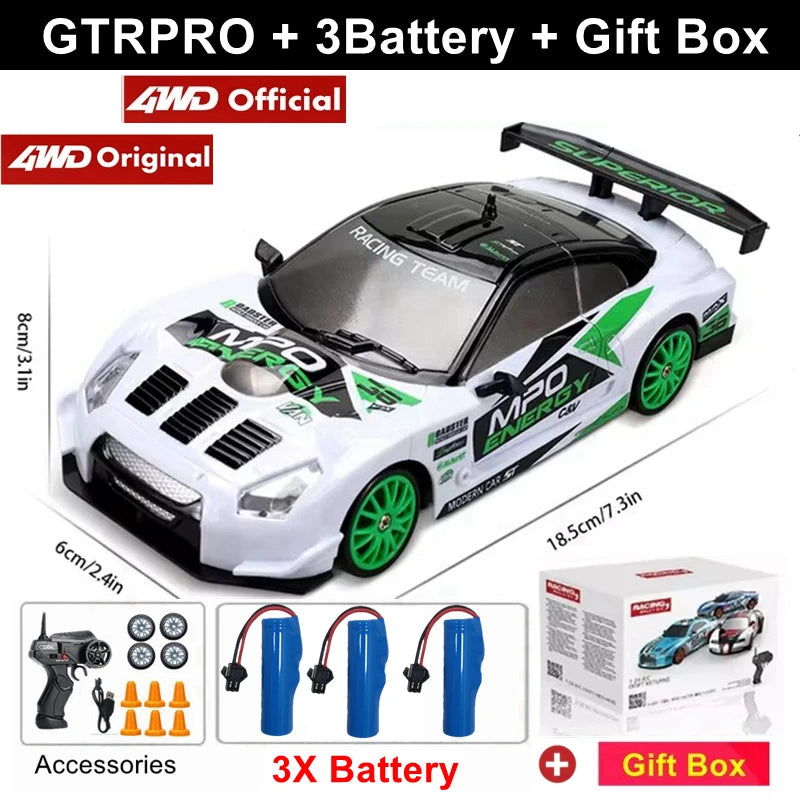 RC Drift Car With LED Light 4WD Remote Control Vehicle AE86 Professional High Speed ​​Racing Toys for Kids Children Adults Gifts
