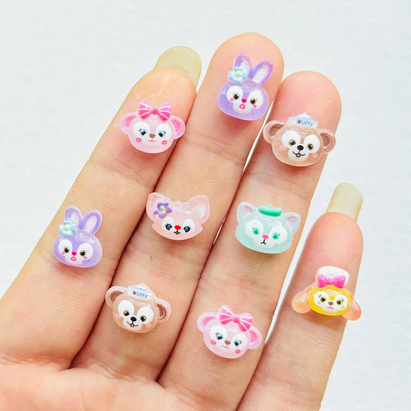 50 Pcs New Cute Resin Puppy Rabbit Fox  Flat Back Ornament Jewelry Making DIY Jewelry Manicure Accessories Crafts A2