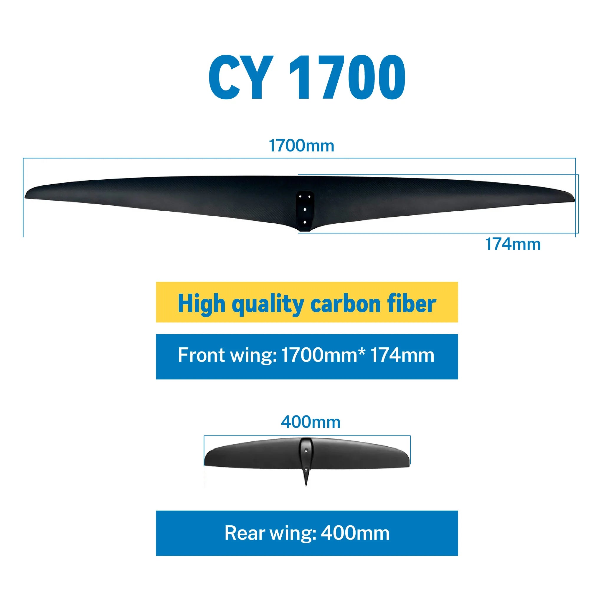 CY1700 High Quality Unisex Carbon Fiber Surfboard Wholesale Hydrofoil Windsurfing Water EFoil Wood Water Sports Equipment