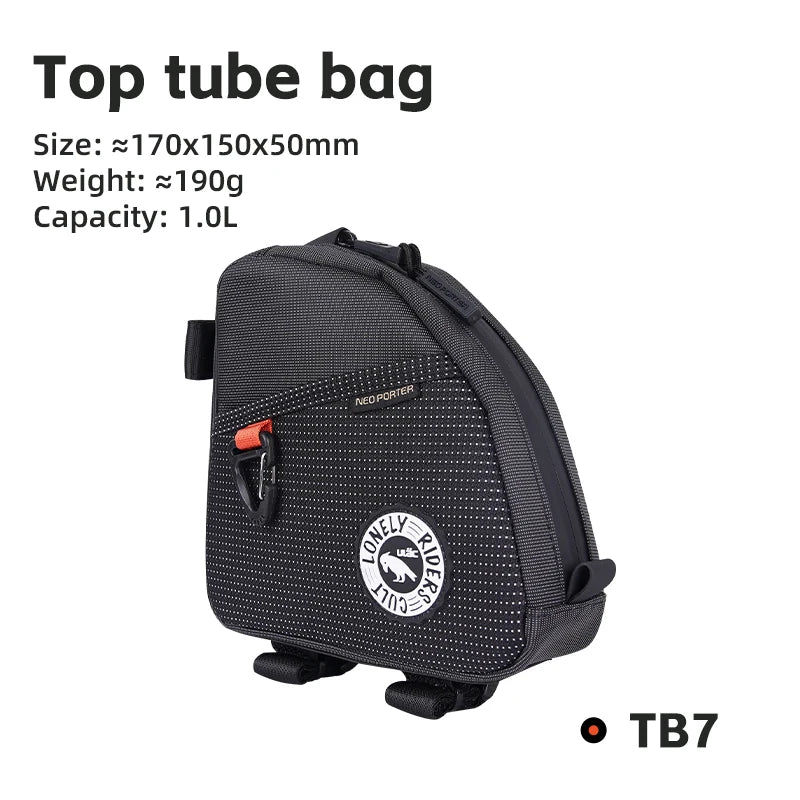Ulac Triangle Cycling Bag Bicycle Front Saddle Tube Bag Bike Frame Pouch Bag Holder Outdoor MTB Mountain Bag Waterproof Fabric