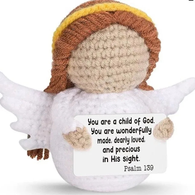 Positive Energy Pocket Hug Crochet Doll, Mini Handmade Knitted Plush Potato Turtle Vegetable Duck Funny Support Gift with Card