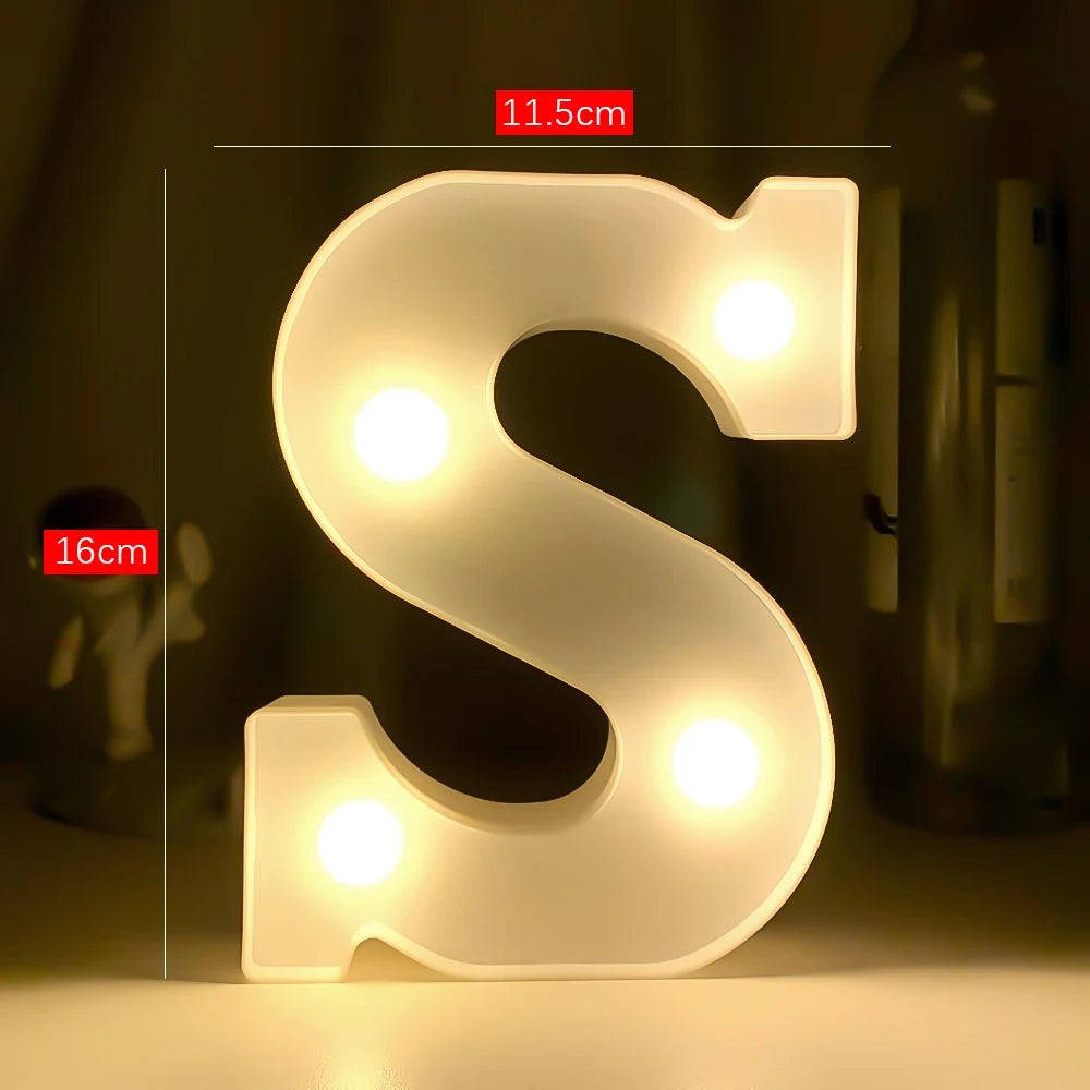 Creative Luminous Digital Number Letter Light AAA Battery Powered Lamp Night Light for Christmas Wedding Birthday Party Decor