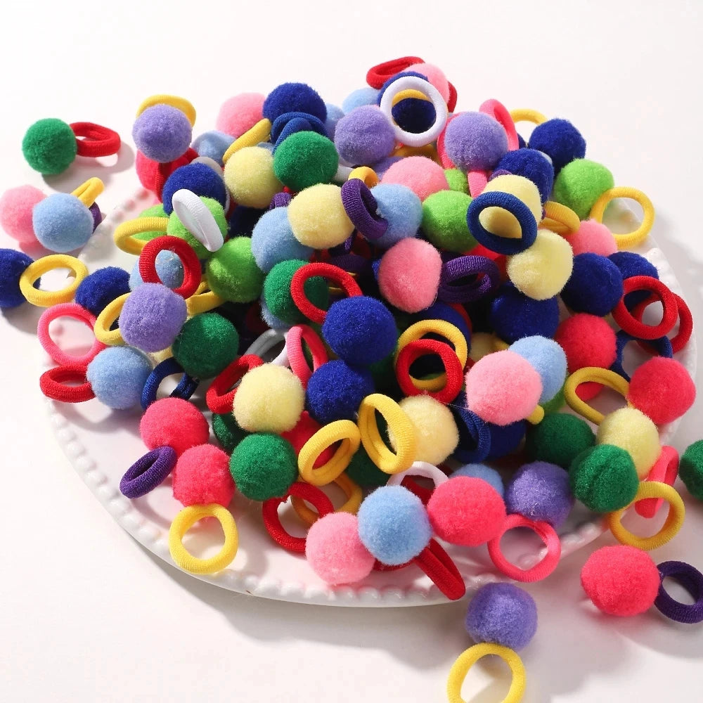 20pcs/lot Kids Elastic Hair Bands Girls Rubber Band For Children Sweets Scrunchie Hair Ties Cute Baby Hair Accessories