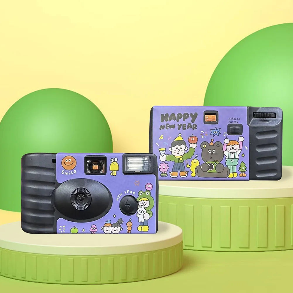 35mm Disposable Film Camera Built-in Flash One Time Use Camera 27 Photos Retro Camera for Birthday Parties