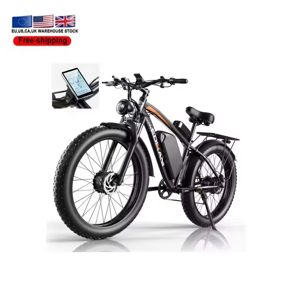 2025 New Electric Bike for Adult 2000W Peak 2500W Dual Motor 23Ah 35MPH Fastest Ebike 26x4.0 Fat Tire All Terrain Electric bicyc