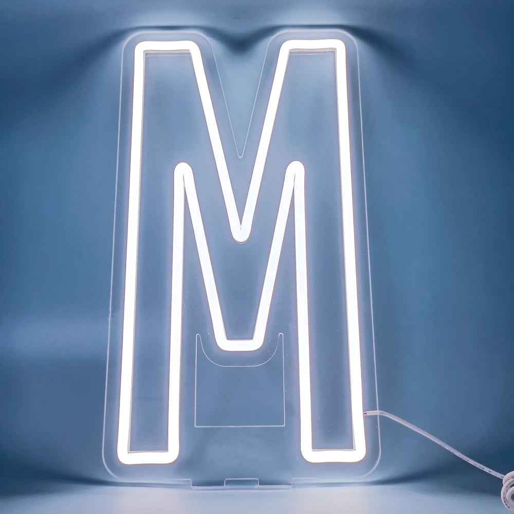 45cm High Stand-Up Neon Letter Sign USB Plug-In Night Light Sweet Alphabet for Wedding Birthday Home Bar Festival Decor