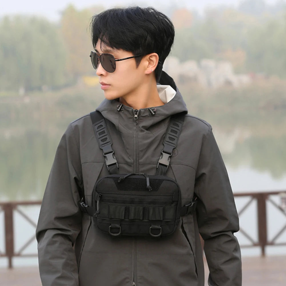 Fishing Chest Bag with Adjustable Straps Climbing Camping Backpack Multi-Pockets Travel Vest Backpack for Outdoor Sports