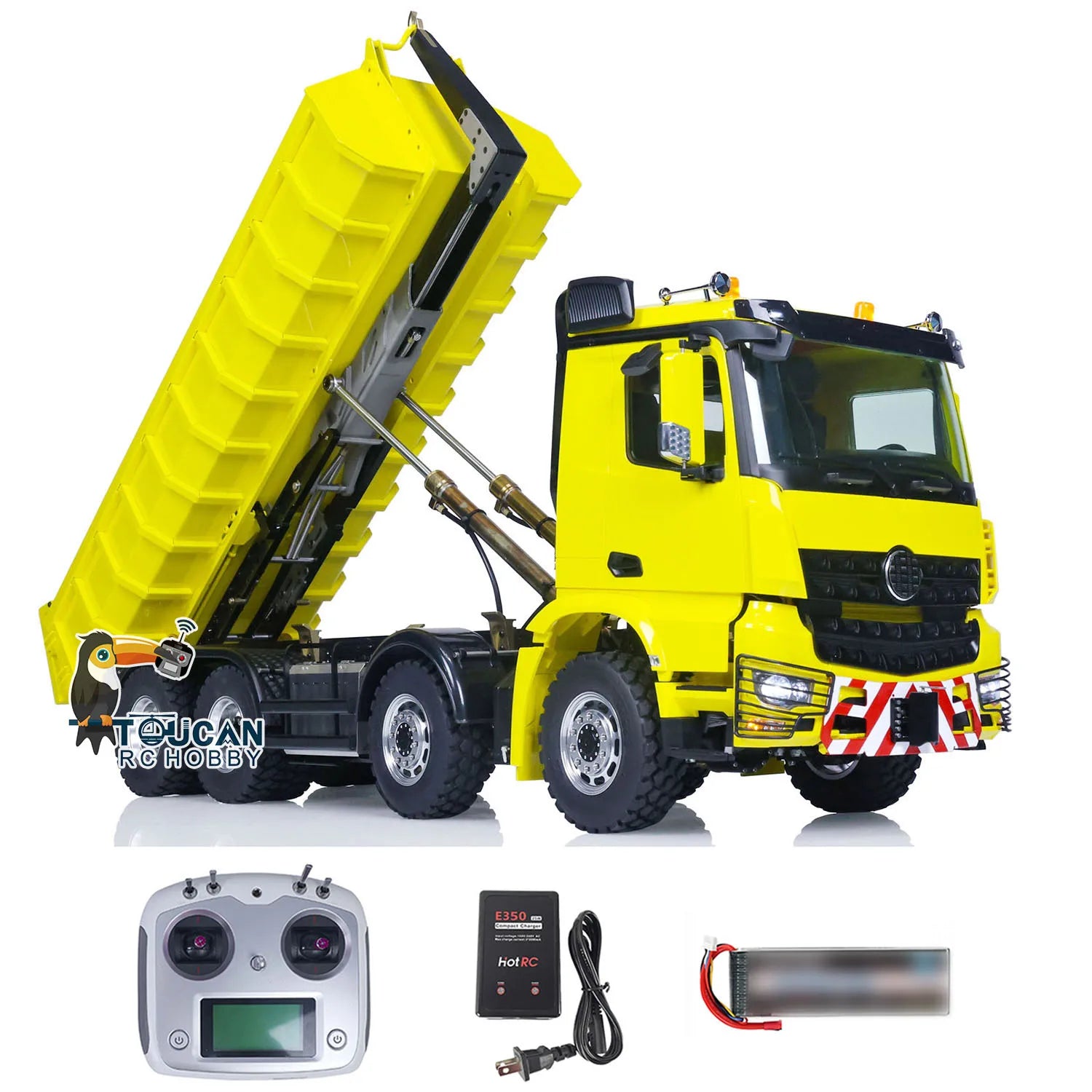 8x8 LESU 1/14 Hydraulic RC Full Dumper Truck RTR Remote Control Dump Car Model Light Sound Hook Battery TOUCAN HOBBY Tipper