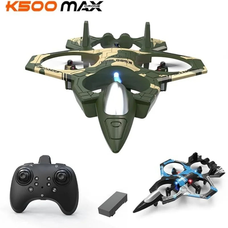 K500MAX RC Plane Fighter 2.4G Remote Control Stunt Glider 360° Rolling Flight Flying EPP Foam Airplane with LED Toys for Kids