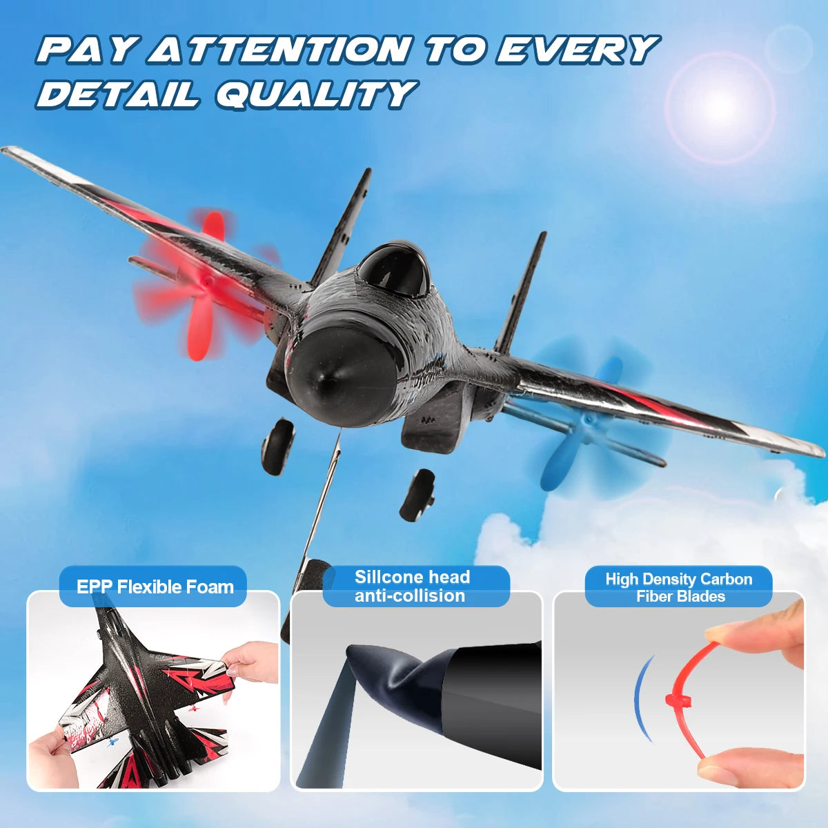 SU35 RC Airplane 2.4G 2CH Remote Control Glider SU27 EPP Foam Plane With LED Light Fixed Wing Electric Aircraft Toys for Child