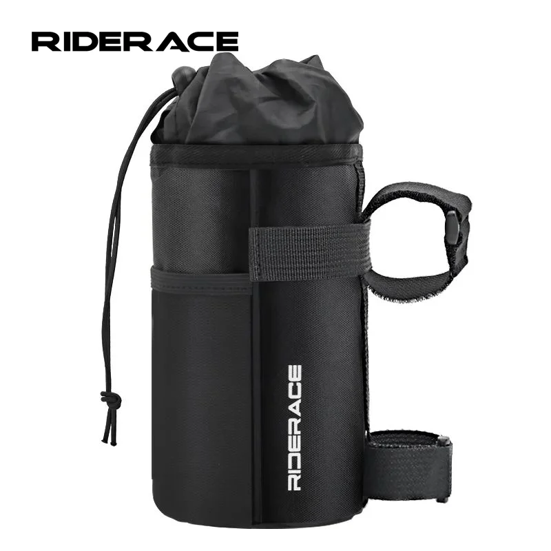 RIDERACE Bike Water Bottle Carrier Pouch Portable MTB Road Cycling Insulated Kettle Bag Riding Equipment Bicycle Handlebar Bag
