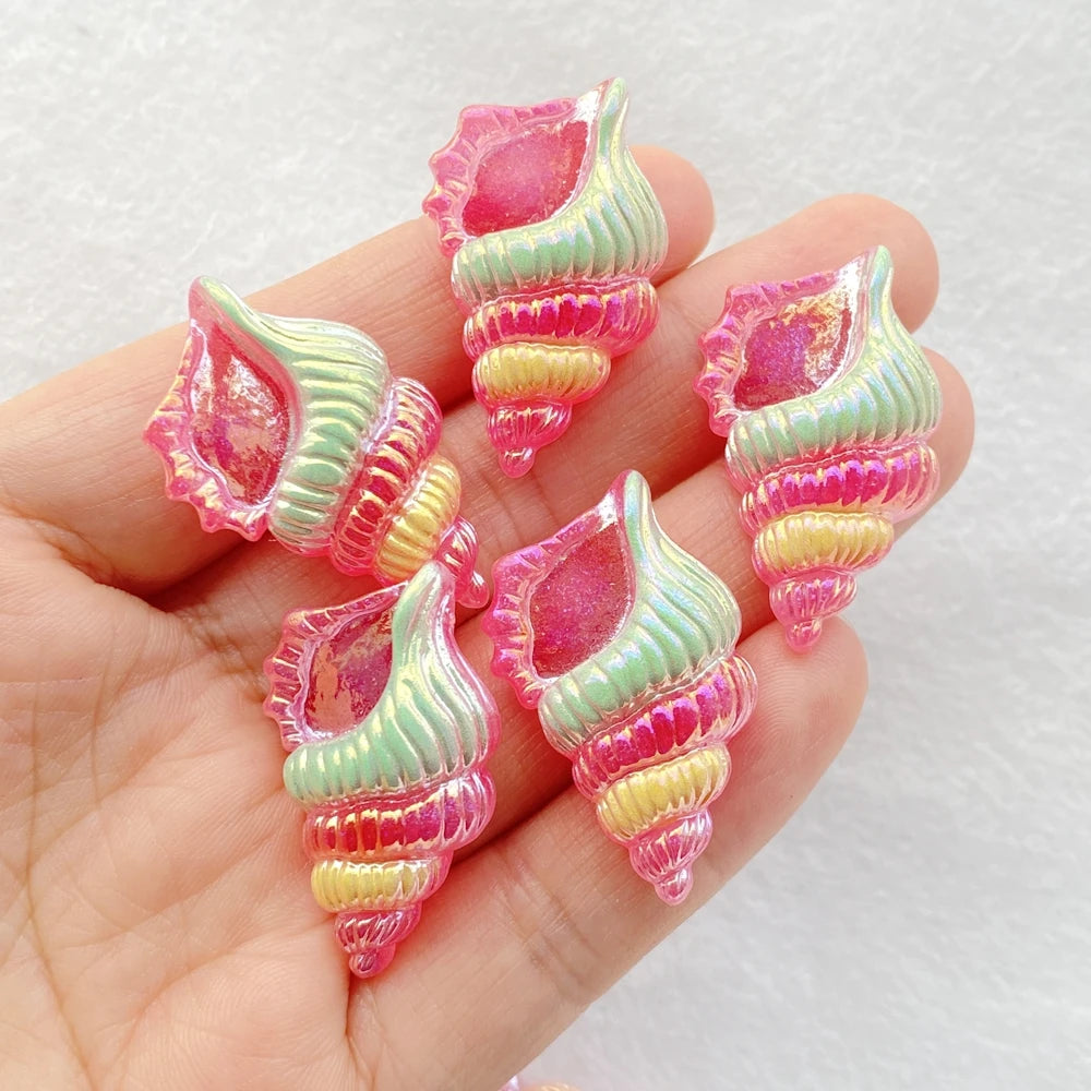 10Pcs New Cute Resin Cartoon Shell, Starfish Series Flat Back Scrapbooking DIY Jewelry Craft Decoration Accessories