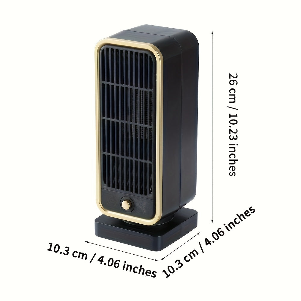 [Quiet Ceramic Heater] 500W Ceramic Electric Space Heater, Quiet, Portable - Square Shape, 110-130V US Plug, Tip-over Protection, No Energy Efficiency Rating, for Bedroom, Living Room, Office