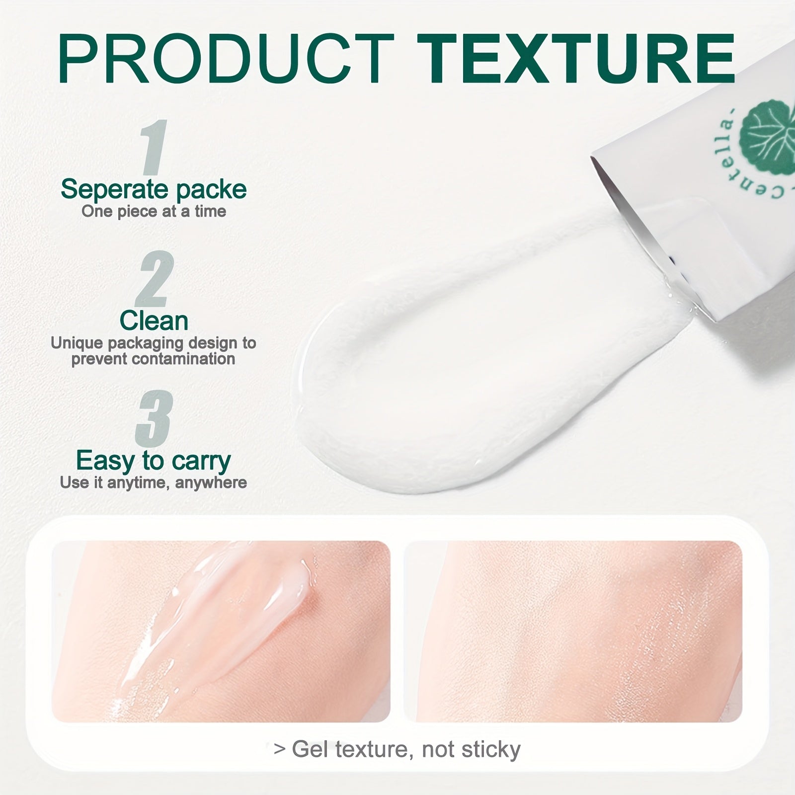 20pcs Centella Asiatica Moisturizing & Firming Sleeping Mask - Hydrating, Fragrance-Free, Hypoallergenic, Plant-Based Formula for All Light Beige Types, Unisex Adult Skincare, Skincare Routine, Sleek Packaging, Natural Ingred
