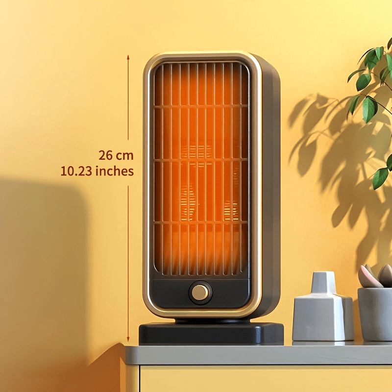[Quiet Ceramic Heater] 500W Ceramic Electric Space Heater, Quiet, Portable - Square Shape, 110-130V US Plug, Tip-over Protection, No Energy Efficiency Rating, for Bedroom, Living Room, Office