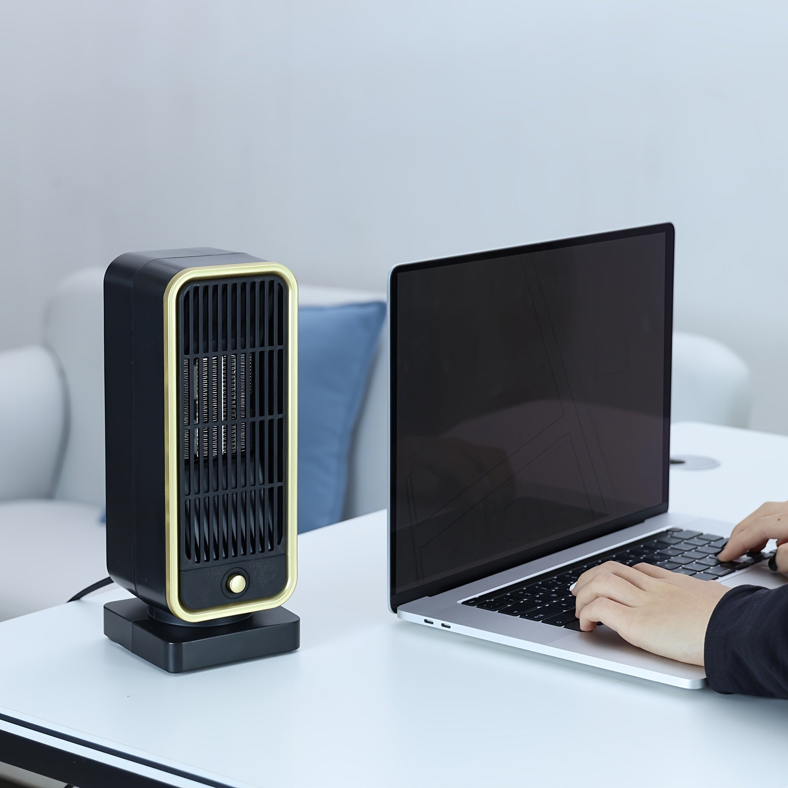 [Quiet Ceramic Heater] 500W Ceramic Electric Space Heater, Quiet, Portable - Square Shape, 110-130V US Plug, Tip-over Protection, No Energy Efficiency Rating, for Bedroom, Living Room, Office