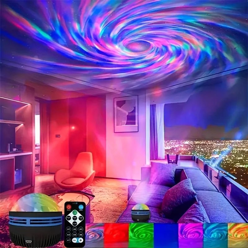 LED NightLights Galaxy Projector Remote Control 5V USB Rechargeable Starry Sky Lamp DMX Sound Active 7 Modes for Kids Room Decor - Fluxy