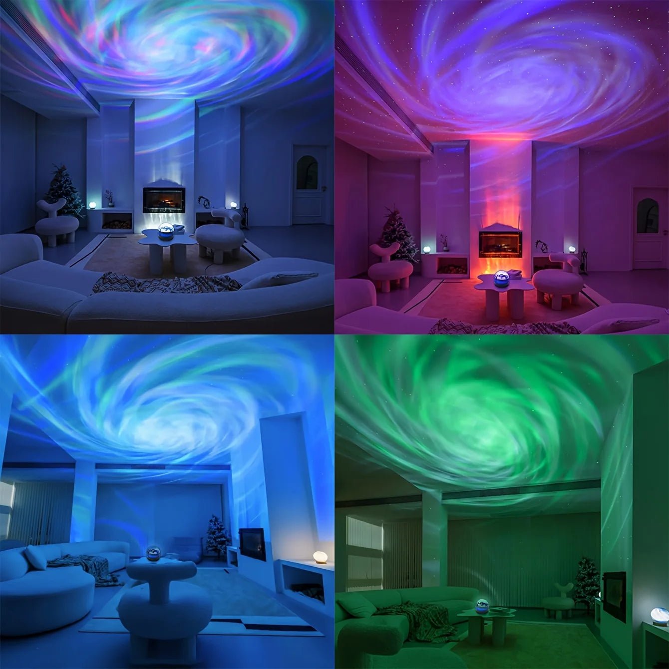 LED NightLights Galaxy Projector Remote Control 5V USB Rechargeable Starry Sky Lamp DMX Sound Active 7 Modes for Kids Room Decor - Fluxy