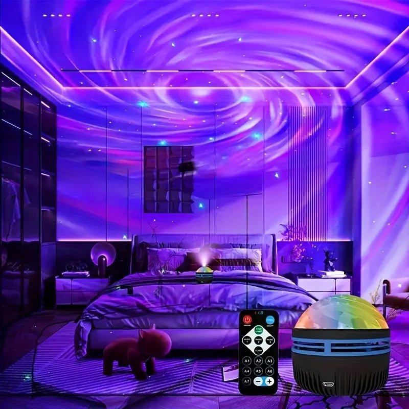LED NightLights Galaxy Projector Remote Control 5V USB Rechargeable Starry Sky Lamp DMX Sound Active 7 Modes for Kids Room Decor - Fluxy