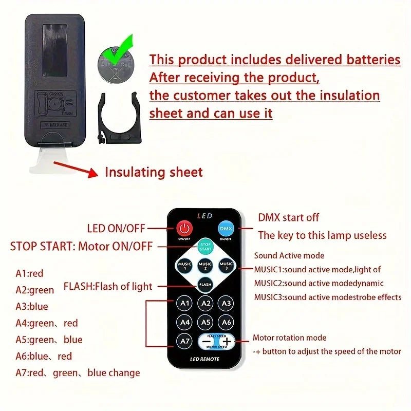 LED NightLights Galaxy Projector Remote Control 5V USB Rechargeable Starry Sky Lamp DMX Sound Active 7 Modes for Kids Room Decor - Fluxy
