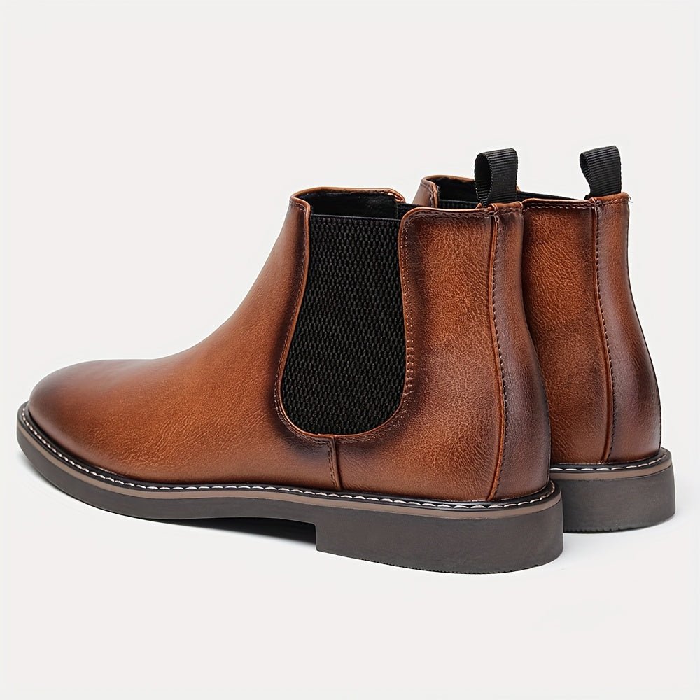 Men'S Chelsea Boots - Classic Ankle Boots with Elastic Closure, Glossy Black Faux, Cushioned Insole & Non - Slip PVC Sole - Formal & Casual Shoes for Everyday, Office, Events - Extended Sizes up to EU 46 (US Men'S 12) - Model  - Fluxy