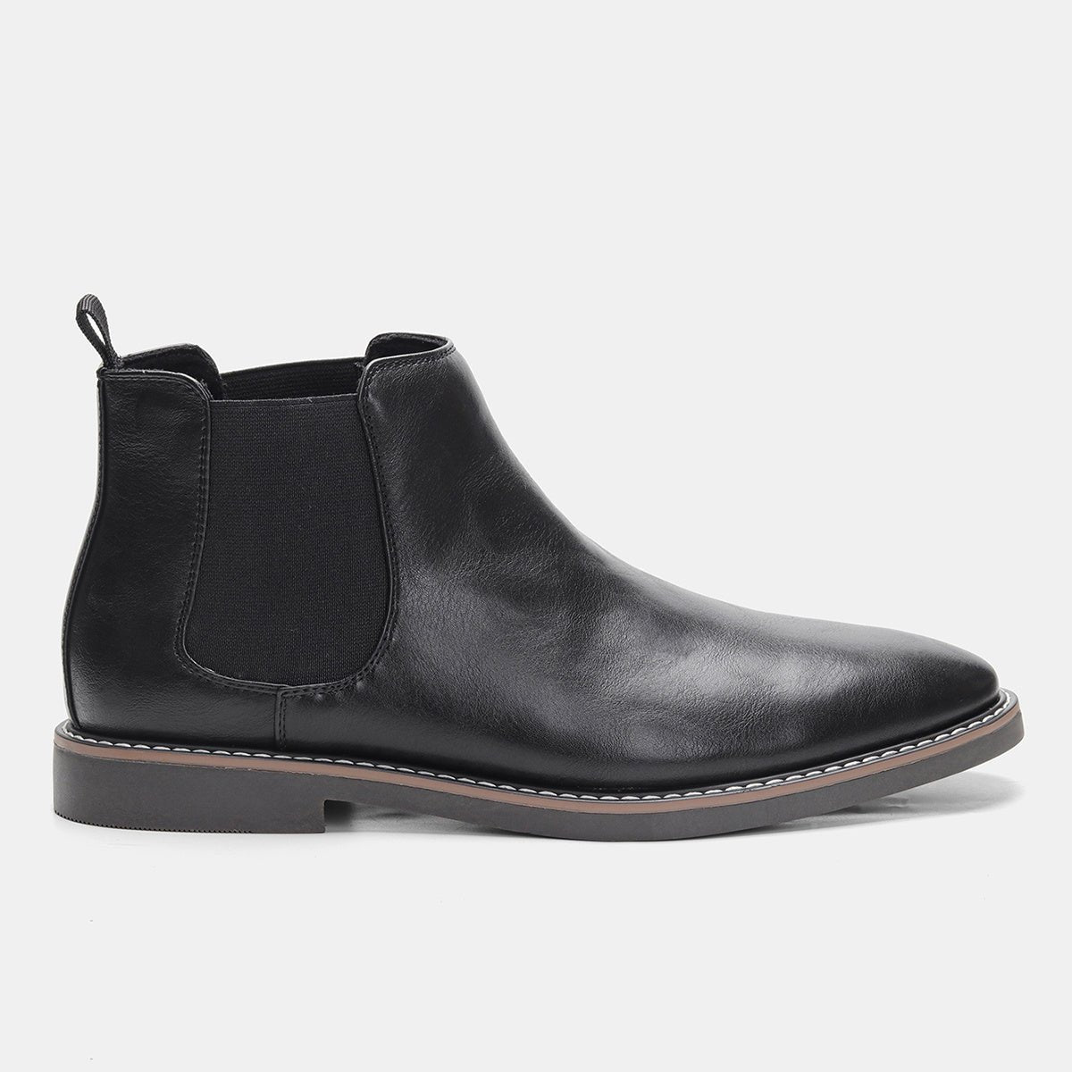 Men'S Chelsea Boots - Classic Ankle Boots with Elastic Closure, Glossy Black Faux, Cushioned Insole & Non - Slip PVC Sole - Formal & Casual Shoes for Everyday, Office, Events - Extended Sizes up to EU 46 (US Men'S 12) - Model  - Fluxy