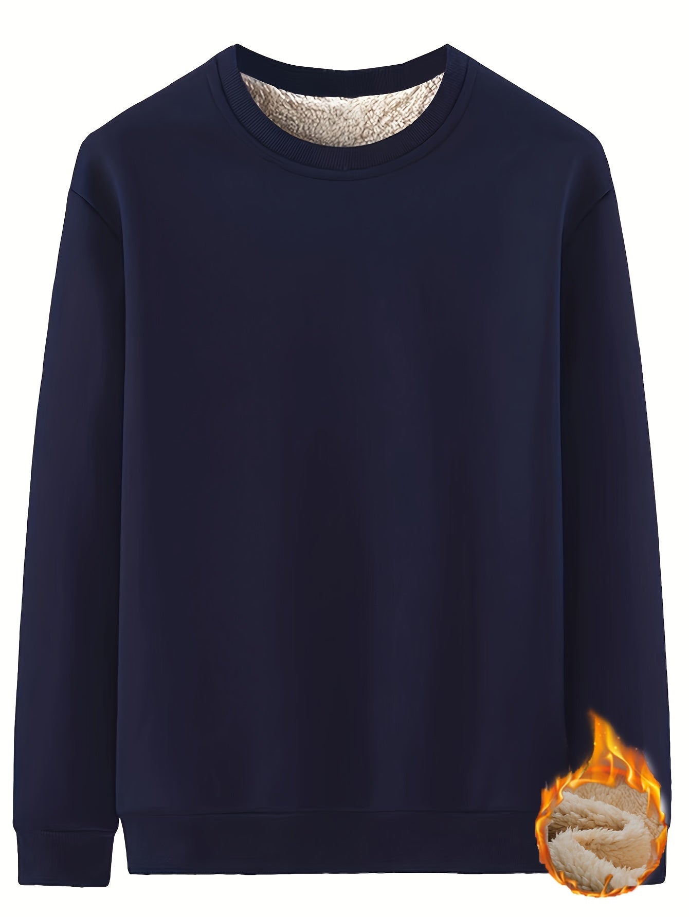 New Men's Casual Fashionable Solid Color Crew Neck Sweatshirts For Autumn And Winter - Fluxy