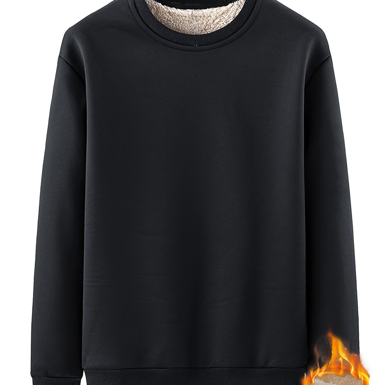 New Men's Casual Fashionable Solid Color Crew Neck Sweatshirts For Autumn And Winter - Fluxy