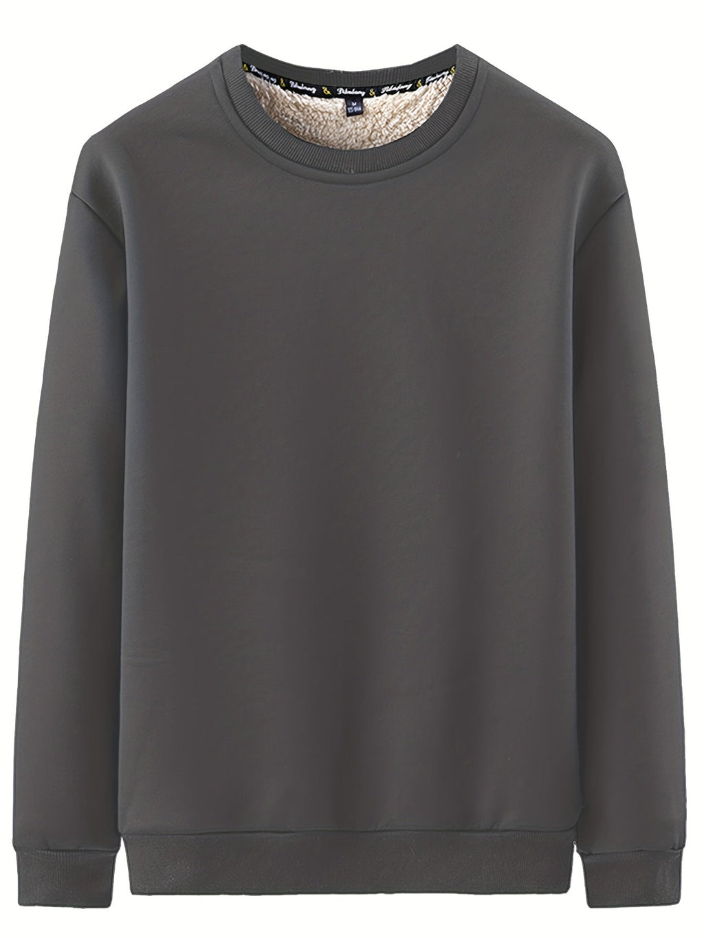 New Men's Casual Fashionable Solid Color Crew Neck Sweatshirts For Autumn And Winter - Fluxy